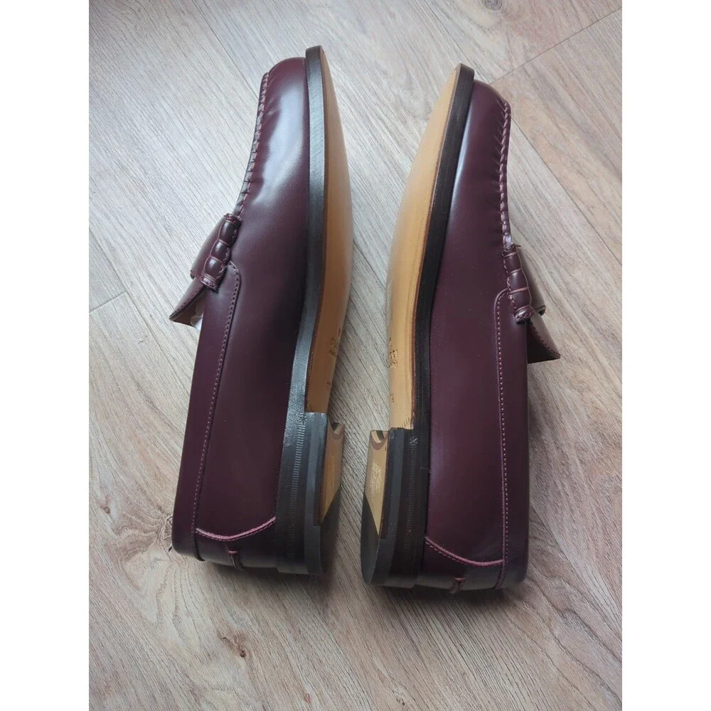 Gucci GG Interlocking Leather Loafers Bordeaux Mens 10